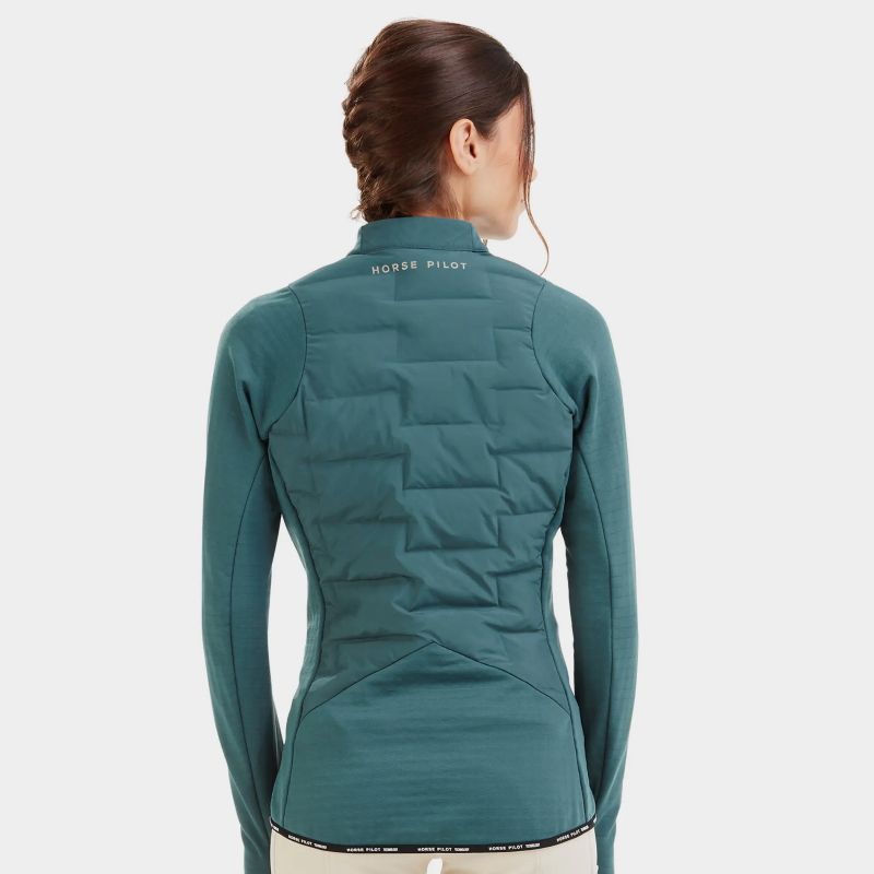 Veste équitation femme Storm Horse Pilot bi-matière vert lichen - Le Paturon