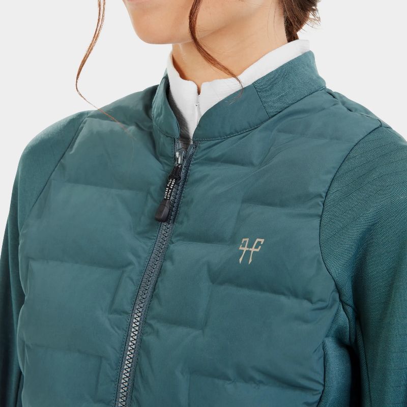 Veste équitation femme Storm Horse Pilot bi-matière vert lichen - Le Paturon