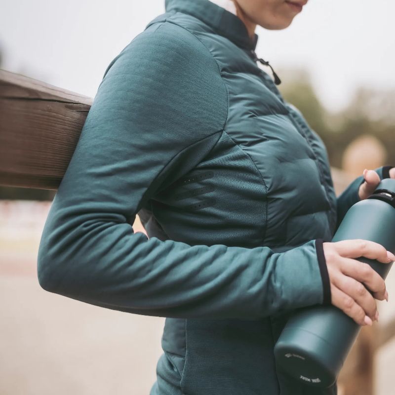 Veste équitation femme Storm Horse Pilot bi-matière vert lichen - Le Paturon