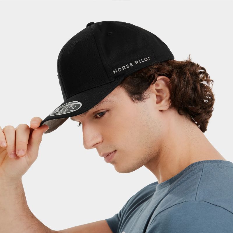 Casquette équitation Flexfit Cap 24 Horse Pilot noir - Le Paturon