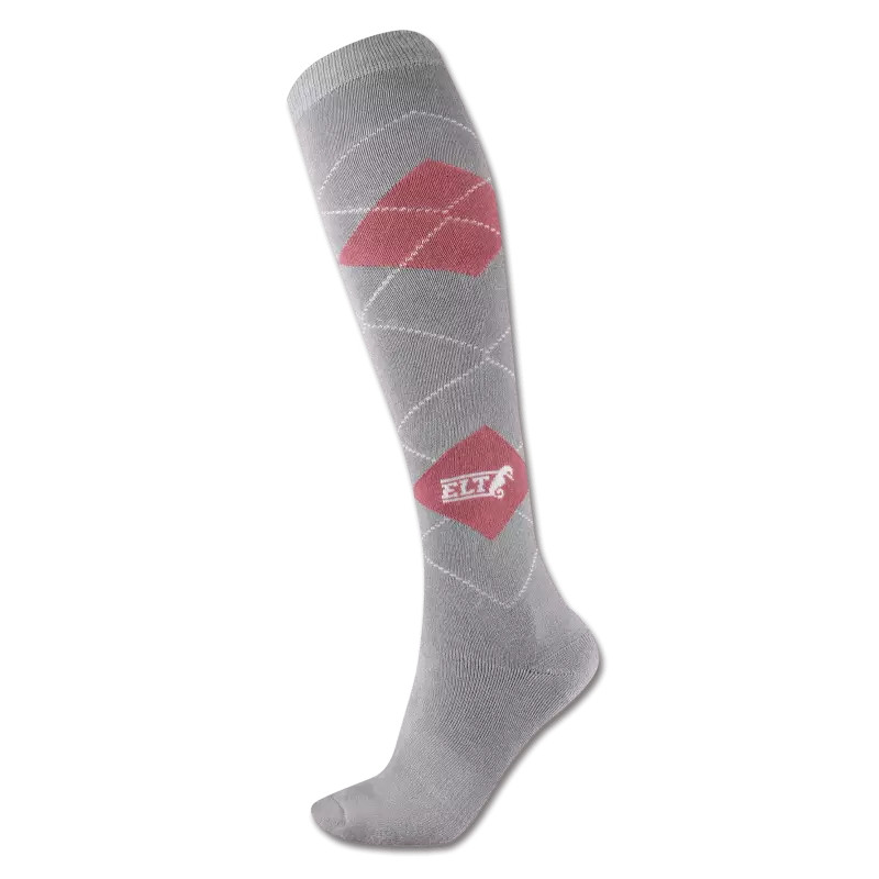 Chaussettes équitation Karo ELT anthracite magenta - Le Paturon