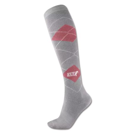 Chaussettes équitation Karo ELT anthracite magenta - Le Paturon