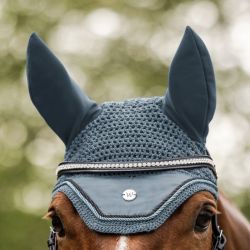 Bonnet anti-mouche cheval Waldhausen Pegasus bleu craie - Le Paturon