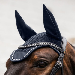 Bonnet anti-mouche cheval Elegant Waldhausen bleu foncé - Le Paturon