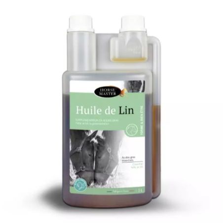 Huile De Lin Pressée à Froid Pour Chevaux, Chiens, Chats - 1L - Oméga 3 & 6 - Pelage Brillant Et Digestion