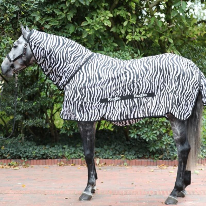 Couverture anti-mouche cheval RugBe Stable Pro avec couvre-cou zebra - Le Paturon