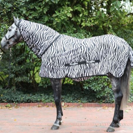Couverture anti-mouche cheval RugBe Stable Pro avec couvre-cou zebra - Le Paturon