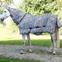 Couverture anti-mouche cheval RugBe Stable Pro avec couvre-cou zebra - Le Paturon