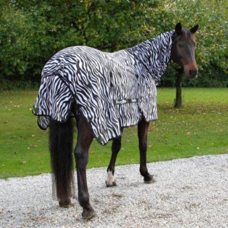 Couverture anti-mouche cheval RugBe Stable Pro avec couvre-cou zebra - Le Paturon