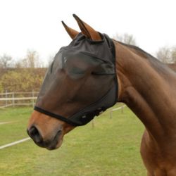Masque anti mouche cheval sans oreilles Fino Stable Pro noir - Le Paturon