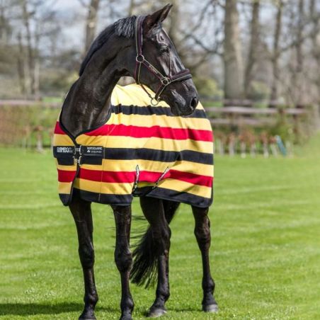 Chemise polaire cheval Rambo Deluxe Horseware rayures jaunes - Le Paturon