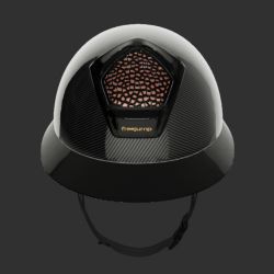 Casque équitation Voronoï carbone Custom Rose Gold Freejump sans protection temporale