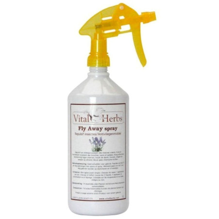 Fly Away Vital Herbs - Spray anti-mouche insecte naturel cheval 1L - Le Paturon