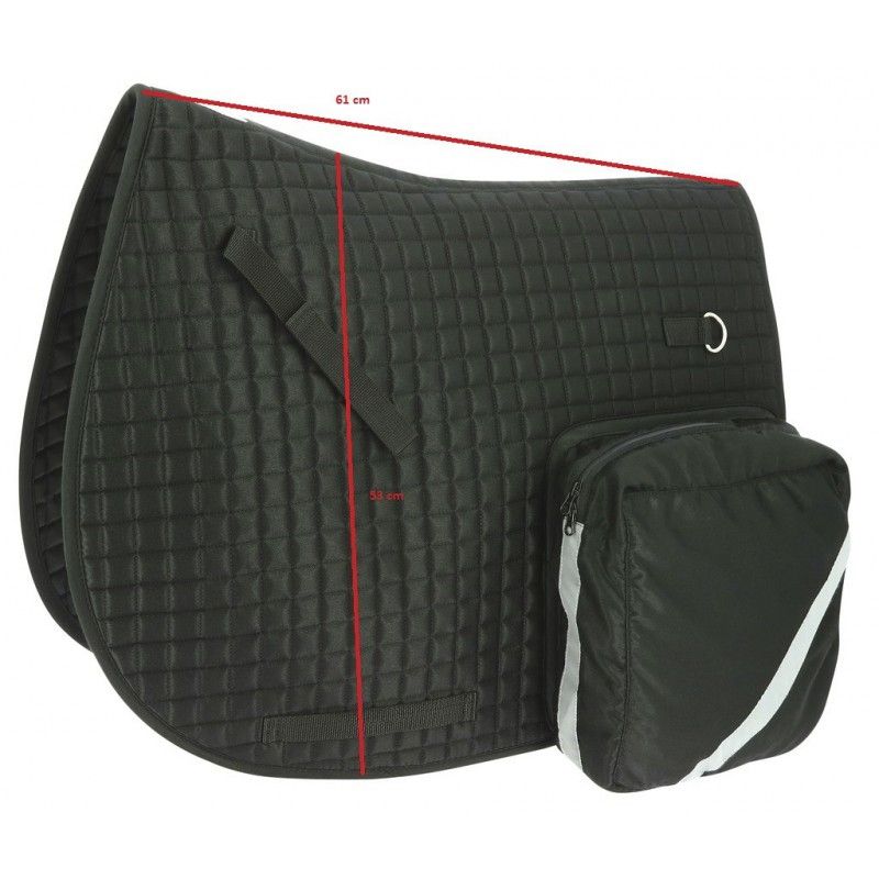 Tapis cheval randonnée à poches et zip noir - Le Paturon