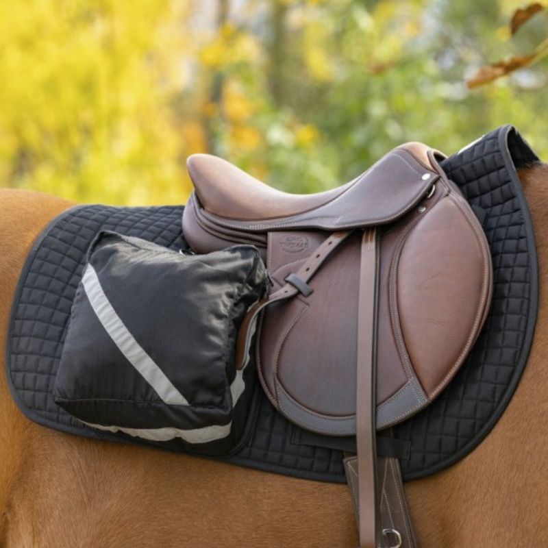 Tapis cheval randonnée long à poches et zip noir - Le Paturon