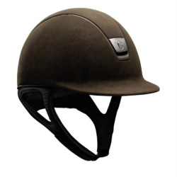 Casque équitation Premium full alcantara Samshield chocolat - Le Paturon