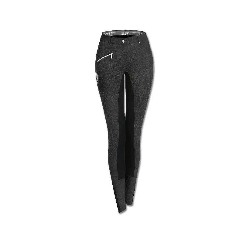 Pantalon équitation femme avec fond Niva Fashion ELT noir gris - Le Paturon