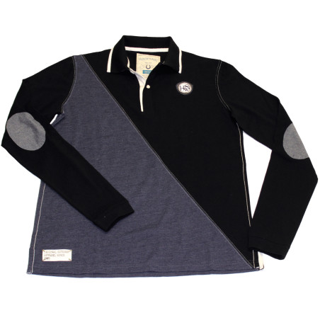 Polo équitation homme manches longues Rugby Horseware marine noir - Le Paturon