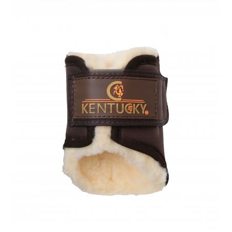 Protège-boulets cheval Brushing Boots Hind Short Kentucky Horsewear marron - Le Paturon