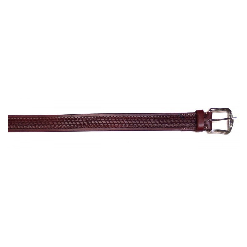 Ceinture équitation western cuir motif basket H West - Le Paturon