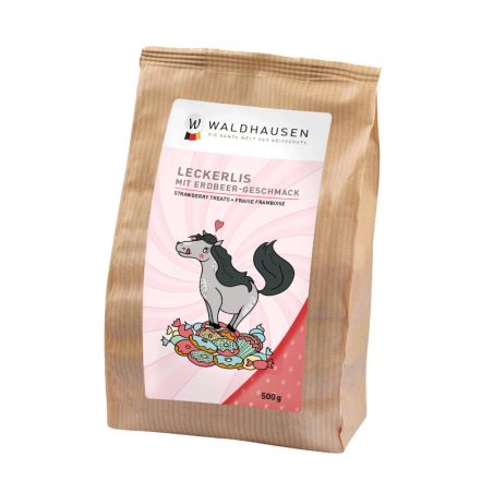 Kids Friandises en cœur Waldhausen - Friandises cheval fraise 500g - Le Paturon