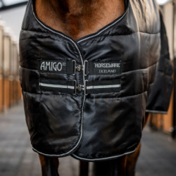 Couverture de box cheval Amigo Diamond Insulator 200g Horseware noir noir argent - Le Paturon