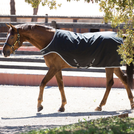 Chemise marcheur cheval imperméable Amigo Walker 200g Horseware noir argent - Le Paturon