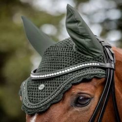 Bonnet anti-mouche cheval Nepal Waldhausen olive foncé - Le Paturon