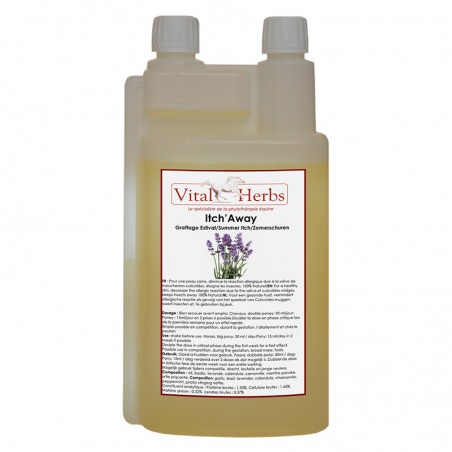 Itch Away complément liquide démangeaisons cheval Vital Herbs - Le Paturon