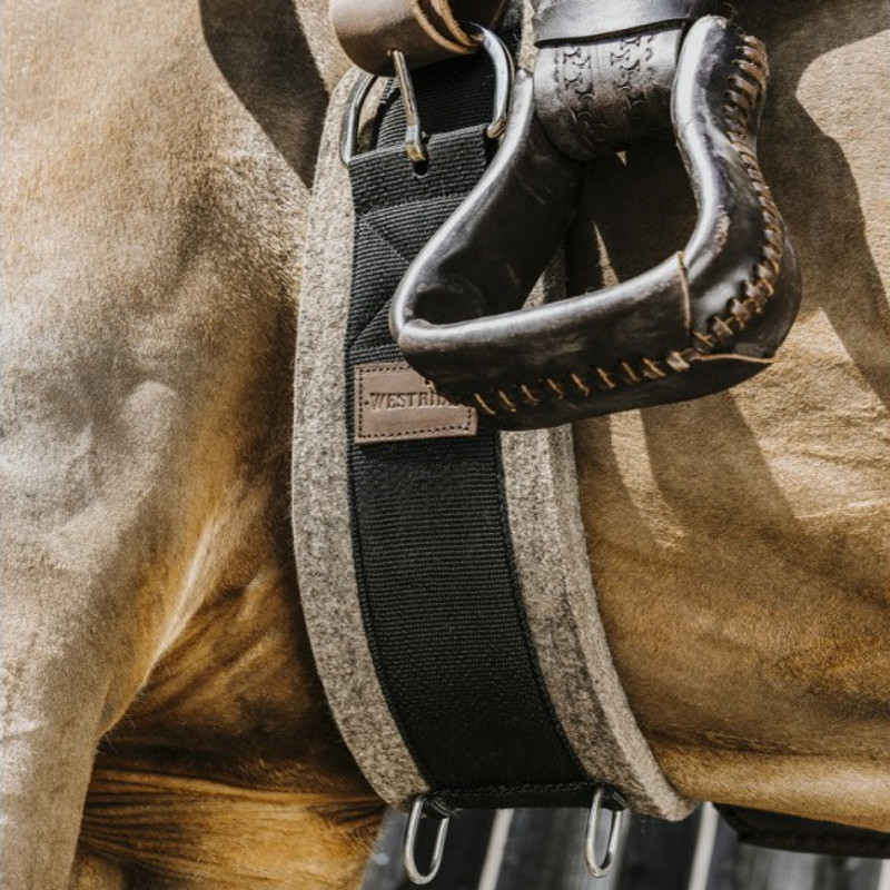 Sangle cheval western en feutre Westride H West noir - Le Paturon