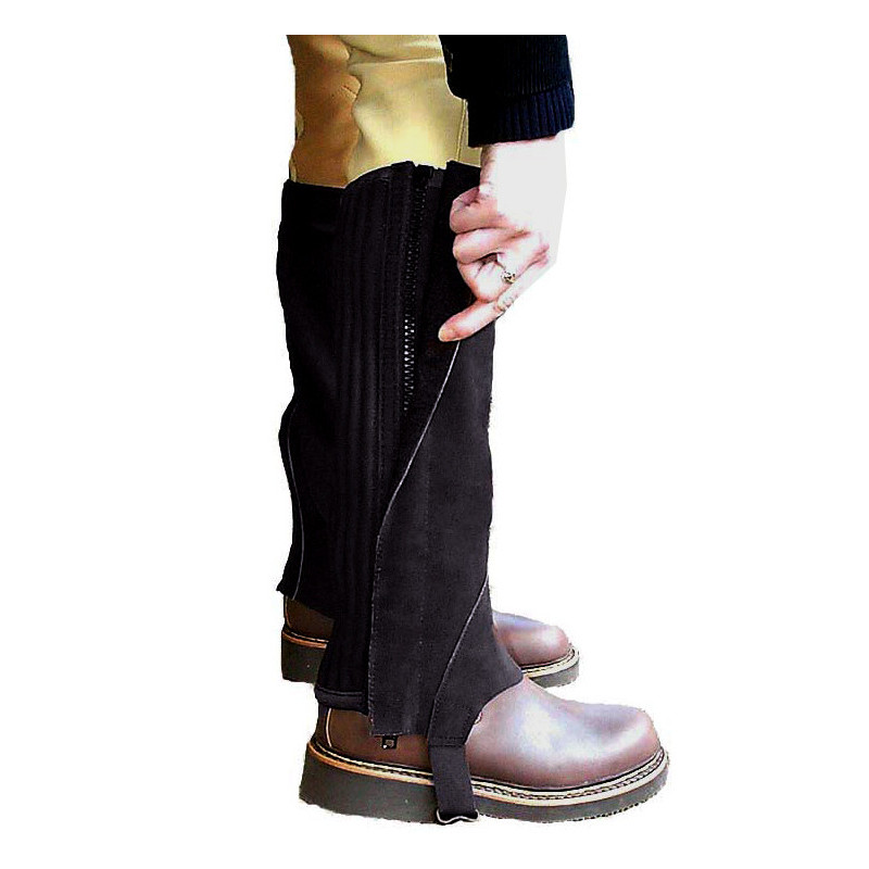 Mini-chaps équitation enfant élastique croûte cuir Cavalhorse noir - Le Paturon