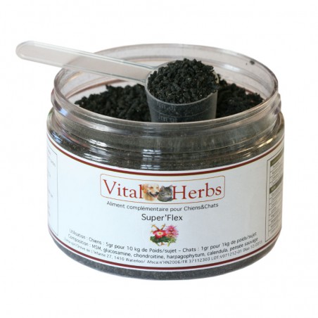 2 superflex chiens, vital herbs, santé chat et chien