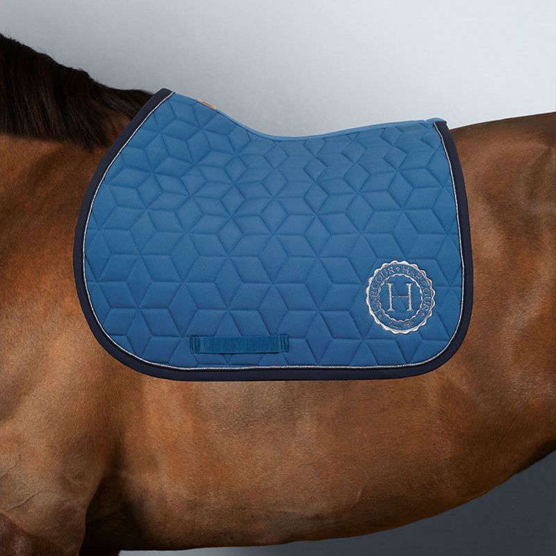 Tapis D'aiguillage Sheldon Combo Pour Cheval - 100g, Bleu Marine, Taille 5'9", Neuf