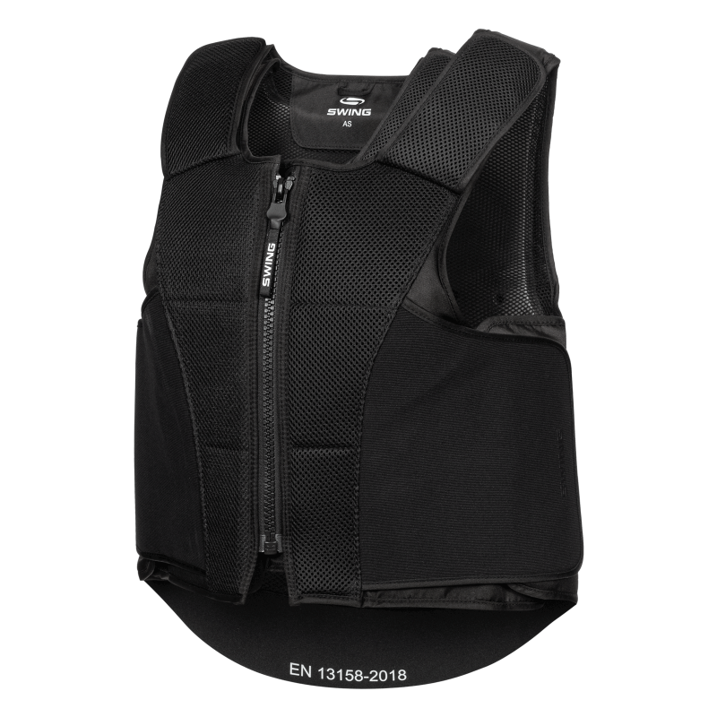Gilet De Protection équestre Adulte - Nylon Et Mousse, Protection Dos/coccyx - Taille S, Couleur Noire