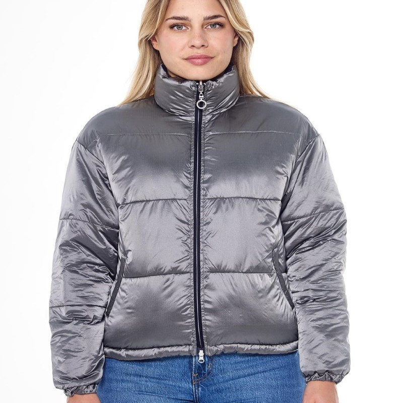Doudoune réversible femme équitation Puffer Janari Harcour marine argent - Le Paturon