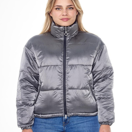Doudoune réversible femme équitation Puffer Janari Harcour marine argent - Le Paturon