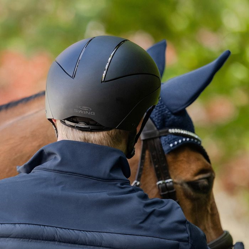 Casque équitation H24 Chrome Swing noir mat - Le Paturon