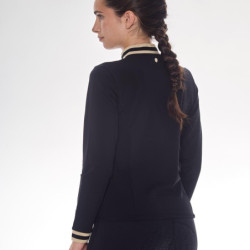 Polo équitation femme technique Alpha Harcour noir - Le Paturon