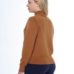 Pull équitation femme Plaza Harcour jaune or - Le Paturon