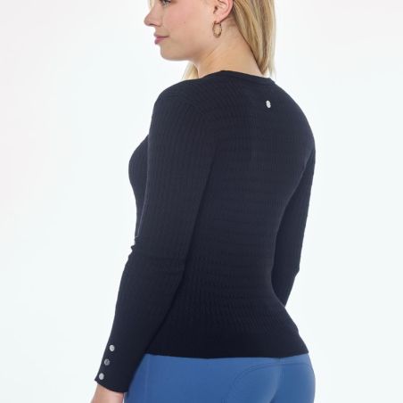 Pull équitation femme Pompadou Harcour noir - Le Paturon