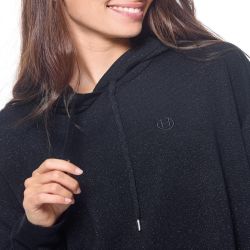 Sweat femme équitation Swambo Harcour noir brillant - Le Paturon