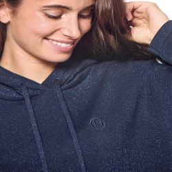 Sweat femme équitation Swambo Harcour marine brillant - Le Paturon