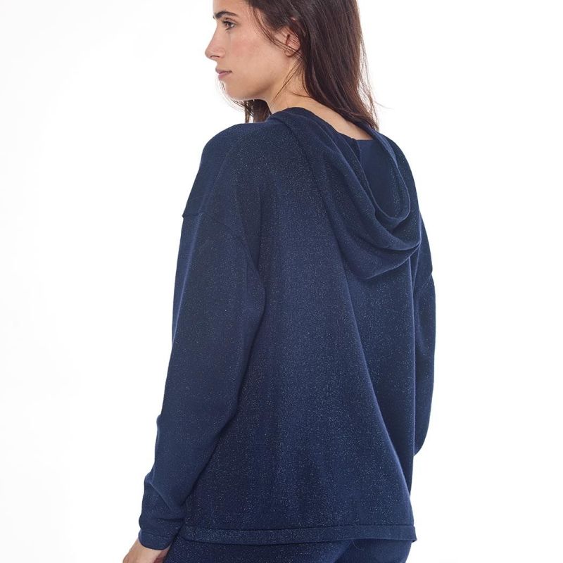 Sweat femme équitation Swambo Harcour marine brillant - Le Paturon