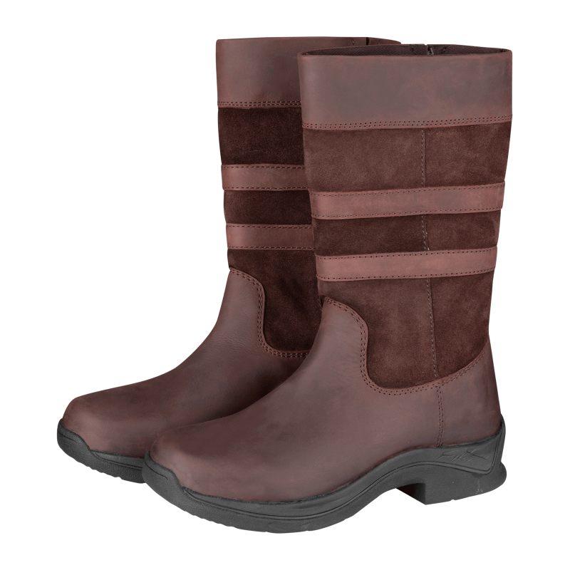 ELT Bottes D'Écurie Oakland Hiver - Cuir Nubuck Doublure Polaire - Antidérapantes - Fermeture Éclair