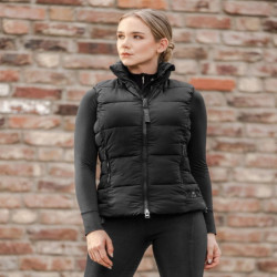 Gilet équitation femme Oxford sans manches ELT noir - Le Paturon
