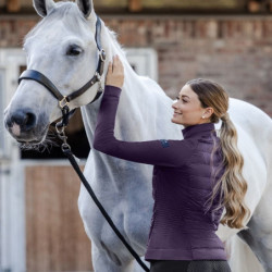 Veste équitation femme matelassée hybride Oregon ELT violet - Le Paturon