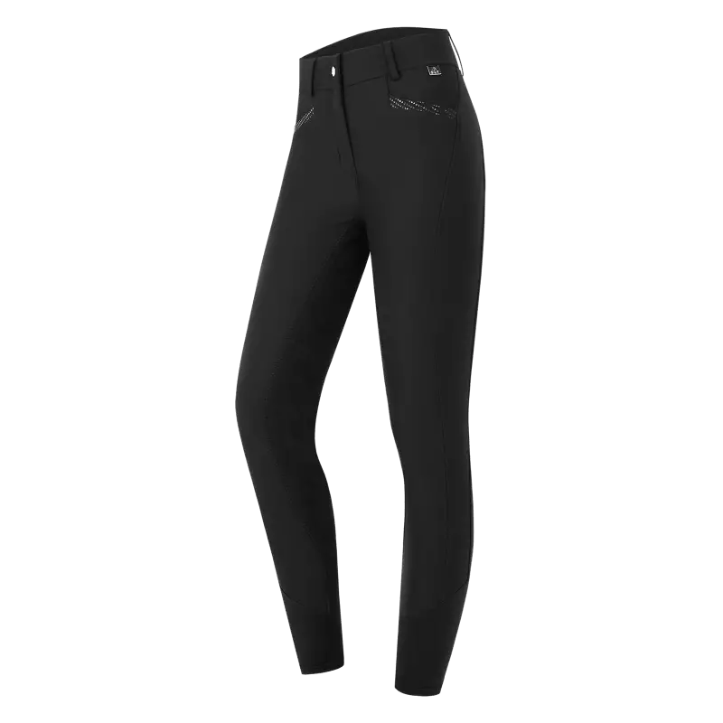 Pantalon équitation femme taille haute Oktavia Curved ELT noir - Le Paturon