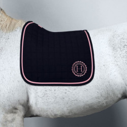 Tapis cheval Suzie édition limitée Octobre Rose Harcour marine rose - Le Paturon
