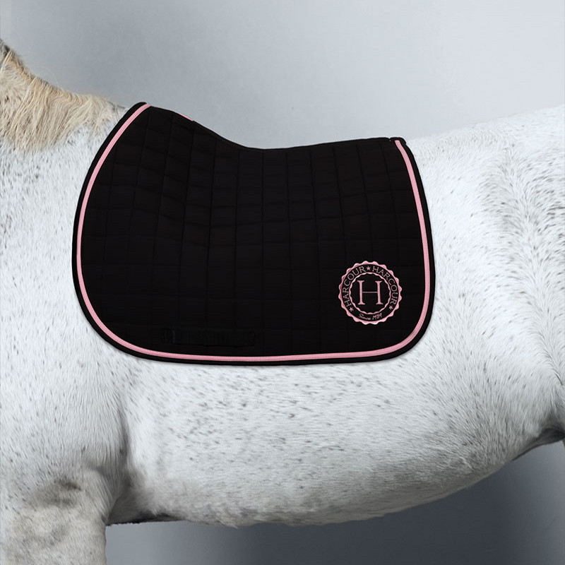Tapis cheval Suzie édition limitée Octobre Rose Harcour noir rose - Le Paturon