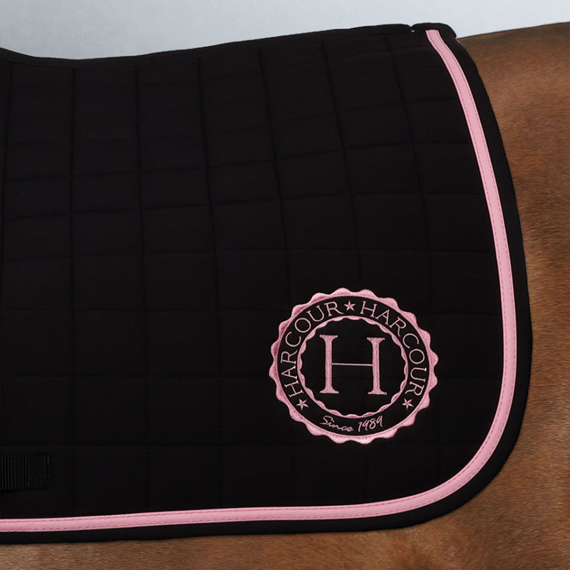 Tapis cheval Suzie édition limitée Octobre Rose Harcour noir rose - Le Paturon